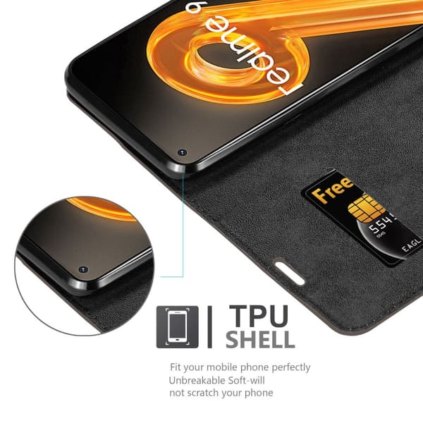 Realme 9 4G / 9 PRO+ Fodral Skal Plånboksfodral Case med magnetisk stängning, ståfunktion och kortficka