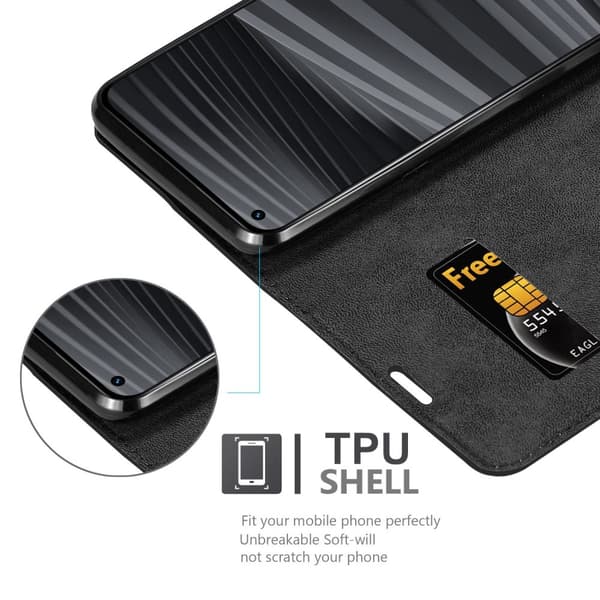 Lommebokdeksel til Realme GT 2 PRO Deksel med magnetisk lukking, stativfunksjon og kortlomme