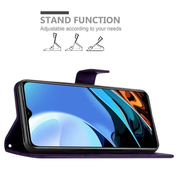 Xiaomi RedMi 9T / POCO M3 Skal Fodral i blomdesign Mobilskydd Case Cover med magnetisk stängning, ståfunktion och kortplatser