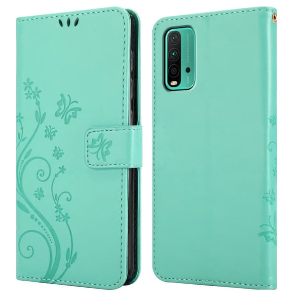 Xiaomi RedMi 9T / POCO M3 Skal Fodral i blomdesign Mobilskydd Case Cover med magnetisk stängning, ståfunktion och kortplatser