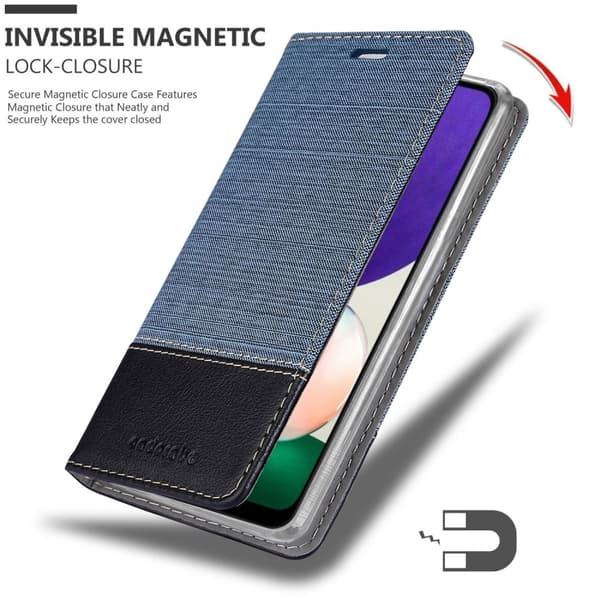 Samsung Galaxy A22 5G Skal Plånboksfodral med magnetisk stängning, ståfunktion och kortficka