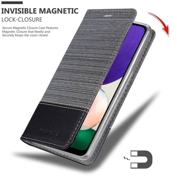 Samsung Galaxy A22 5G Skal Plånboksfodral med magnetisk stängning, ståfunktion och kortficka