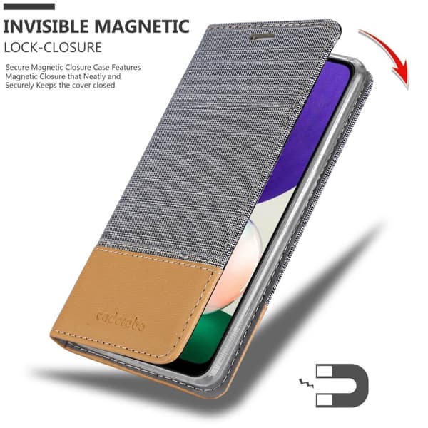 Samsung Galaxy A22 5G Skal Plånboksfodral med magnetisk stängning, ståfunktion och kortficka