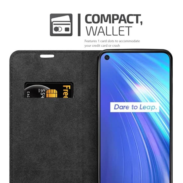 Realme 6 4G / 6s Fodral Skal Plånboksfodral Case med magnetisk stängning, ståfunktion och kortficka