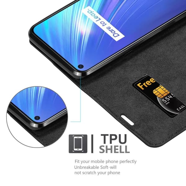 Realme 6 4G / 6s Fodral Skal Plånboksfodral Case med magnetisk stängning, ståfunktion och kortficka
