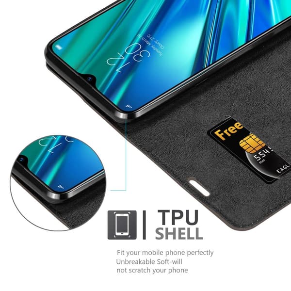 Lommebokdeksel til Realme 5 PRO / Realme Q Deksel med magnetisk lukking, stativfunksjon og kortlomme
