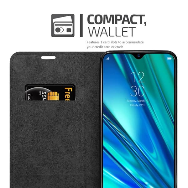 Lommebokdeksel til Realme 5 PRO / Realme Q Deksel med magnetisk lukking, stativfunksjon og kortlomme