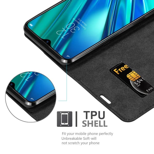 Lommebokdeksel til Realme 5 PRO / Realme Q Deksel med magnetisk lukking, stativfunksjon og kortlomme