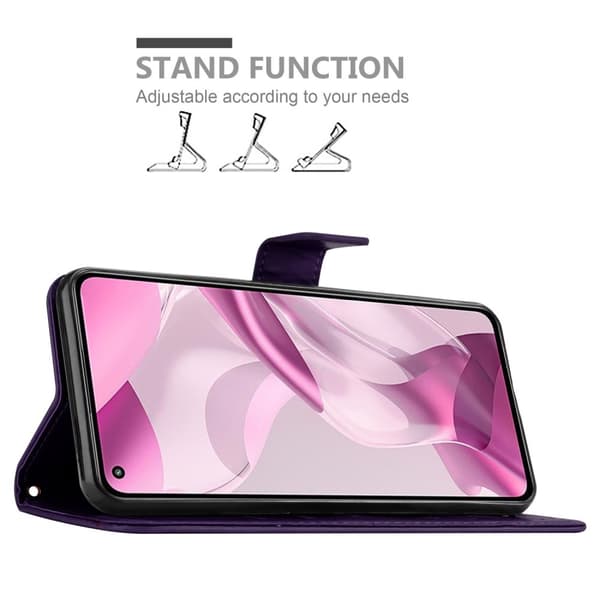 Xiaomi Mi 11 LITE (4G / 5G) / 11 LITE NE Suojakotelo Suojakuori Lompakkokotelo Matkapuhelinkotelo Kukat jossa on magneettisuljenta, jalusta-toiminto