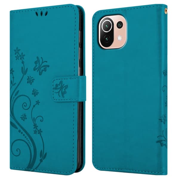 Deksel til Xiaomi Mi 11 LITE (4G / 5G) / 11 LITE NE Lommebokdeksel i blomster design med magnetisk lukking, stativfunksjon og kortplasser