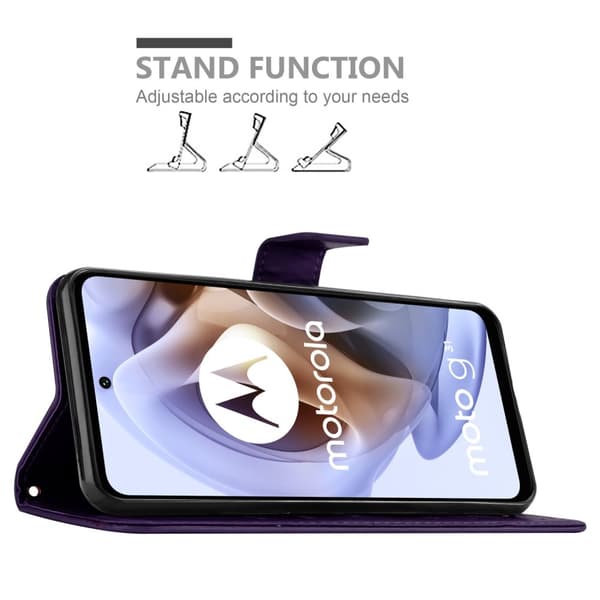 Motorola MOTO G31 / G41 Suojakotelo Suojakuori Lompakkokotelo Matkapuhelinkotelo Kukat jossa on magneettisuljenta, jalusta-toiminto ja korttipaikat