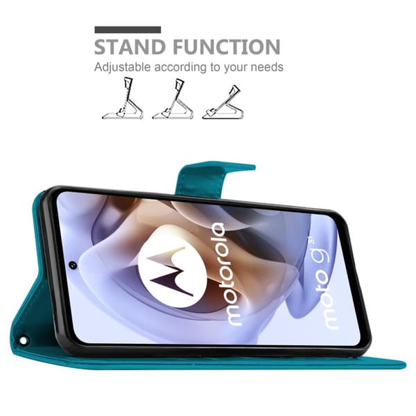 Motorola MOTO G31 / G41 Suojakotelo Suojakuori Lompakkokotelo Matkapuhelinkotelo Kukat jossa on magneettisuljenta, jalusta-toiminto ja korttipaikat