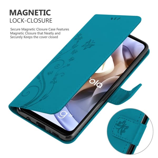 Motorola MOTO G31 / G41 Suojakotelo Suojakuori Lompakkokotelo Matkapuhelinkotelo Kukat jossa on magneettisuljenta, jalusta-toiminto ja korttipaikat