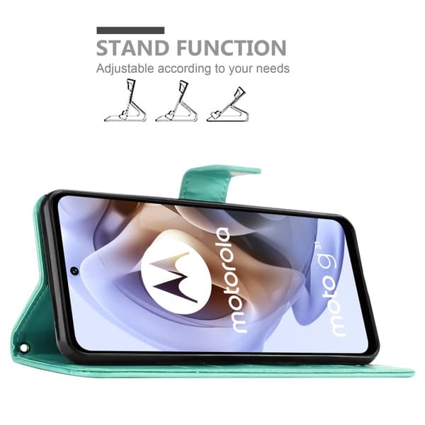 Motorola MOTO G31 / G41 Suojakotelo Suojakuori Lompakkokotelo Matkapuhelinkotelo Kukat jossa on magneettisuljenta, jalusta-toiminto ja korttipaikat