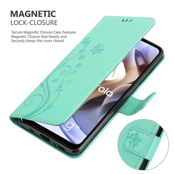 Motorola MOTO G31 / G41 Suojakotelo Suojakuori Lompakkokotelo Matkapuhelinkotelo Kukat jossa on magneettisuljenta, jalusta-toiminto ja korttipaikat