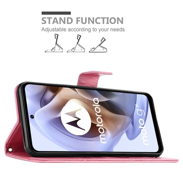 Motorola MOTO G31 / G41 Suojakotelo Suojakuori Lompakkokotelo Matkapuhelinkotelo Kukat jossa on magneettisuljenta, jalusta-toiminto ja korttipaikat