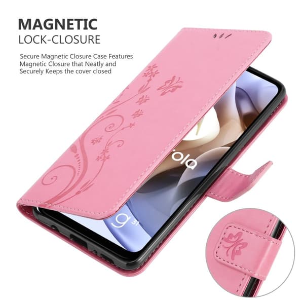 Motorola MOTO G31 / G41 Suojakotelo Suojakuori Lompakkokotelo Matkapuhelinkotelo Kukat jossa on magneettisuljenta, jalusta-toiminto ja korttipaikat