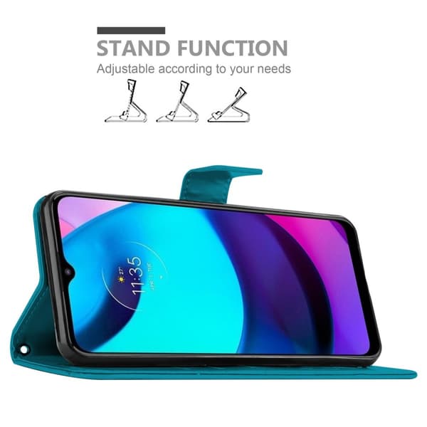 Motorola MOTO E20 / E30 / E40 Skal Fodral i blomdesign Mobilskydd Case Cover med magnetisk stängning, ståfunktion och kortplatser