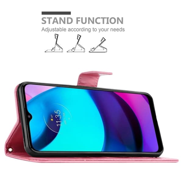 Deksel til Motorola MOTO E20 / E30 / E40 Lommebokdeksel i blomster design med magnetisk lukking, stativfunksjon og kortplasser