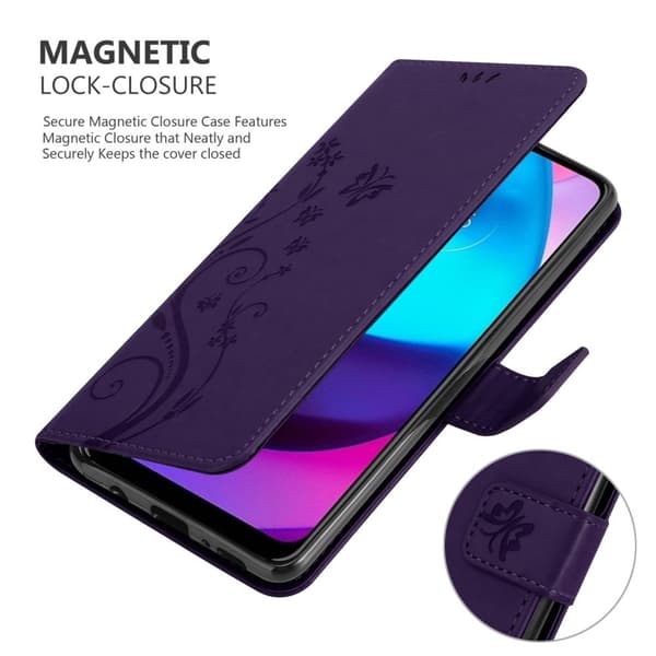 Motorola MOTO E20 / E30 / E40 Skal Fodral i blomdesign Mobilskydd Case Cover med magnetisk stängning, ståfunktion och kortplatser