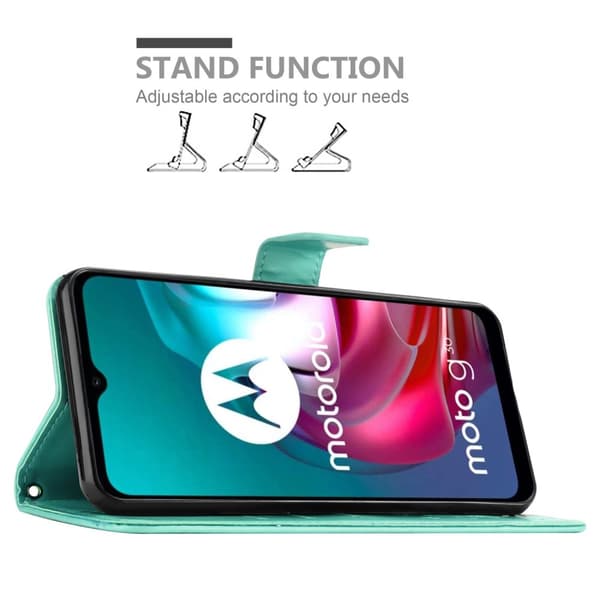 Motorola MOTO G10 / G30 Pungetui Cover Blomster ()