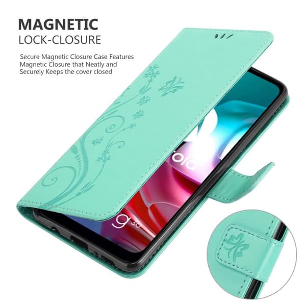 Motorola MOTO G10 / G30 Pungetui Cover Blomster ()