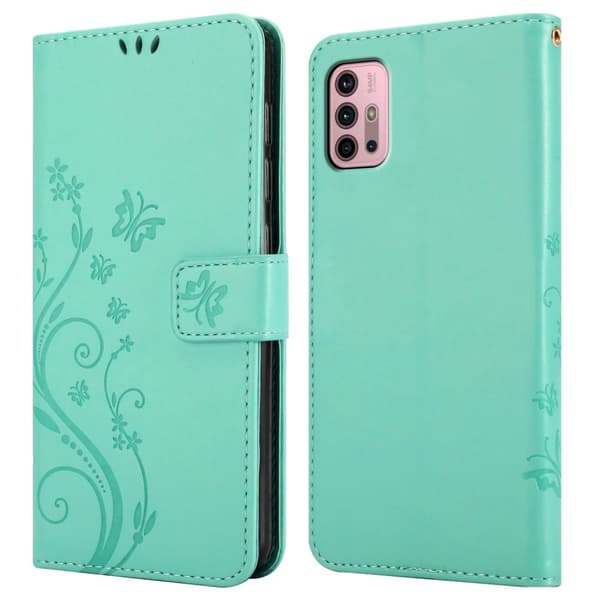Motorola MOTO G10 / G30 Pungetui Cover Blomster ()