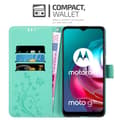 Miniatyrbilde 3 av 8: Deksel til Motorola MOTO G10 / G30 Lommebokdeksel i blomster design med magnetisk lukking, stativfunksjon og kortplasser