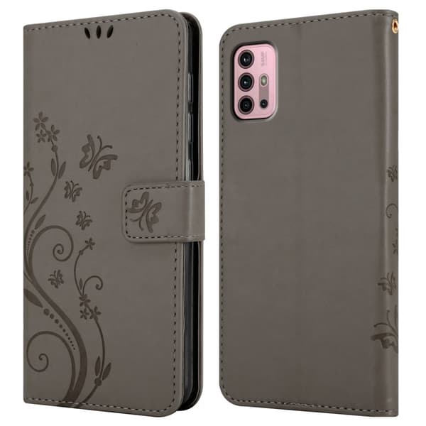 Deksel til Motorola MOTO G10 / G30 Lommebokdeksel i blomster design med magnetisk lukking, stativfunksjon og kortplasser