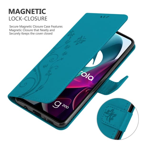 Motorola MOTO G200 5G Pungetui Cover Blomster ()