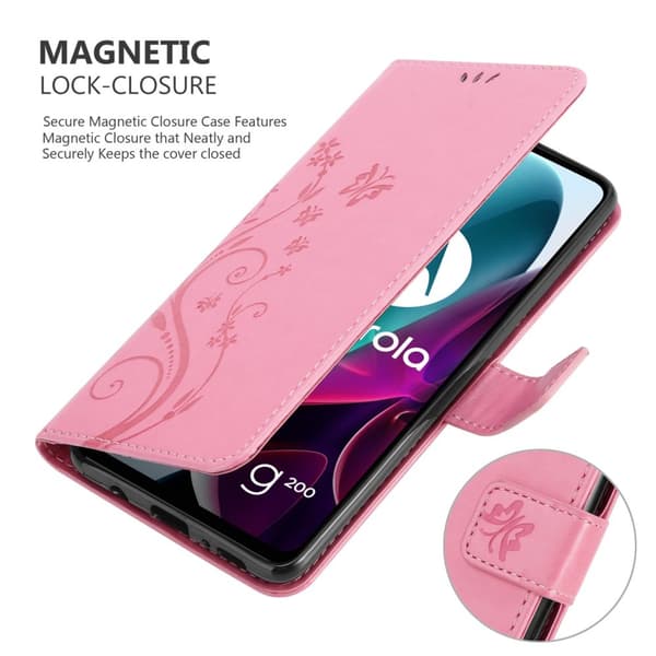Motorola MOTO G200 5G Pungetui Cover Blomster ()