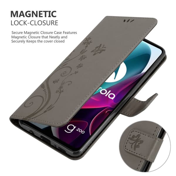 Motorola MOTO G200 5G Pungetui Cover Blomster ()