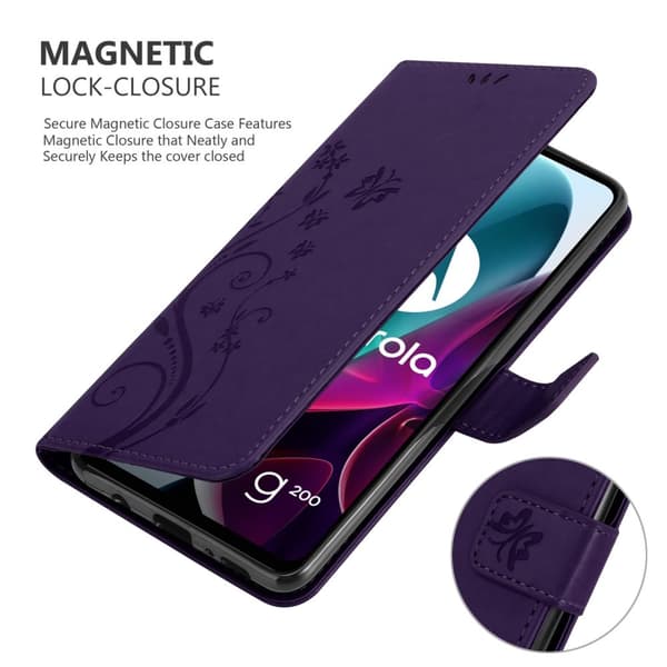 Motorola MOTO G200 5G Pungetui Cover Blomster ()