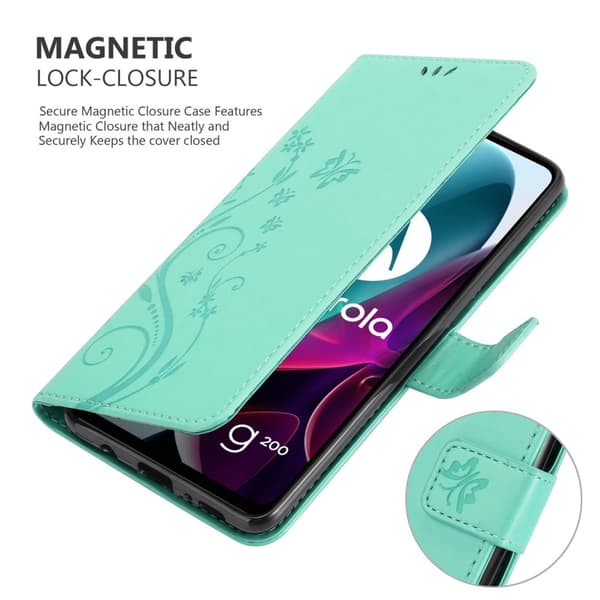 Motorola MOTO G200 5G Pungetui Cover Blomster ()