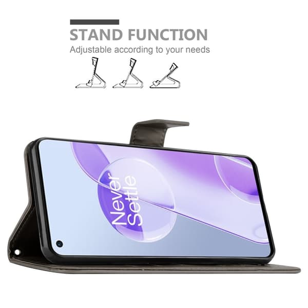 Deksel til OnePlus 9RT 5G Lommebokdeksel i blomster design med magnetisk lukking, stativfunksjon og kortplasser