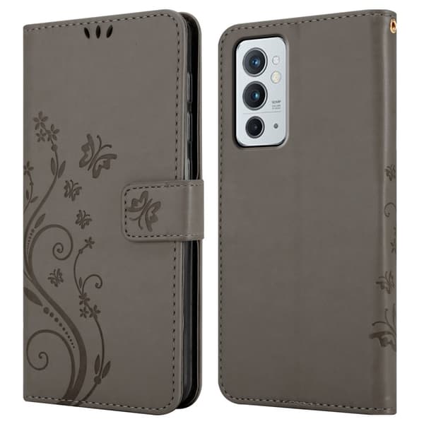 Deksel til OnePlus 9RT 5G Lommebokdeksel i blomster design med magnetisk lukking, stativfunksjon og kortplasser