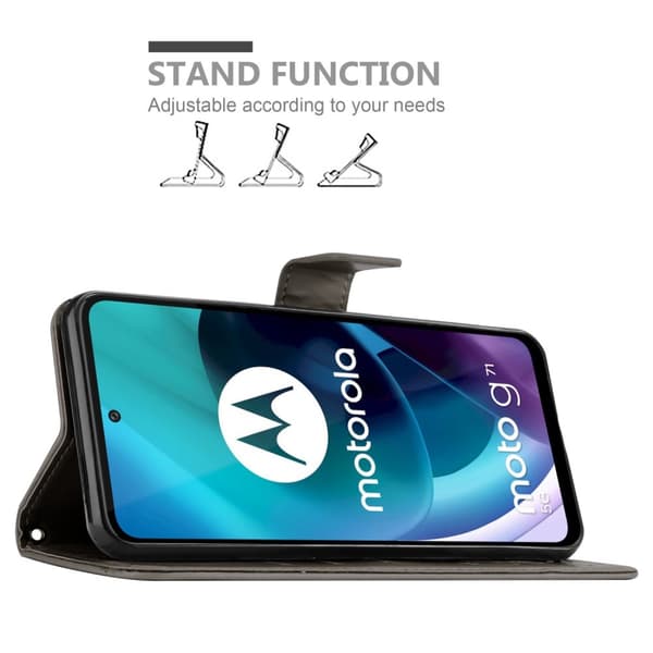 Motorola MOTO G71 5G Skal Fodral i blomdesign Mobilskydd Case Cover med magnetisk stängning, ståfunktion och kortplatser