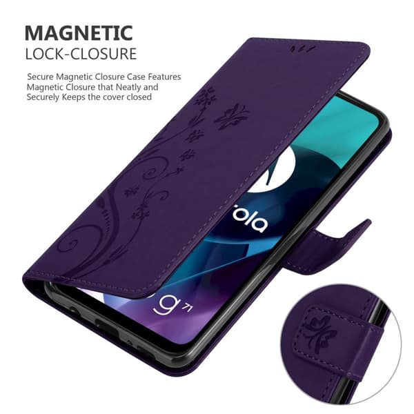 Motorola MOTO G71 5G Skal Fodral i blomdesign Mobilskydd Case Cover med magnetisk stängning, ståfunktion och kortplatser