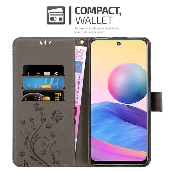 Xiaomi RedMi NOTE 10 5G / POCO M3 PRO 5G Suojakotelo Suojakuori Lompakkokotelo Matkapuhelinkotelo Kukat jossa on magneettisuljenta, jalusta-toiminto