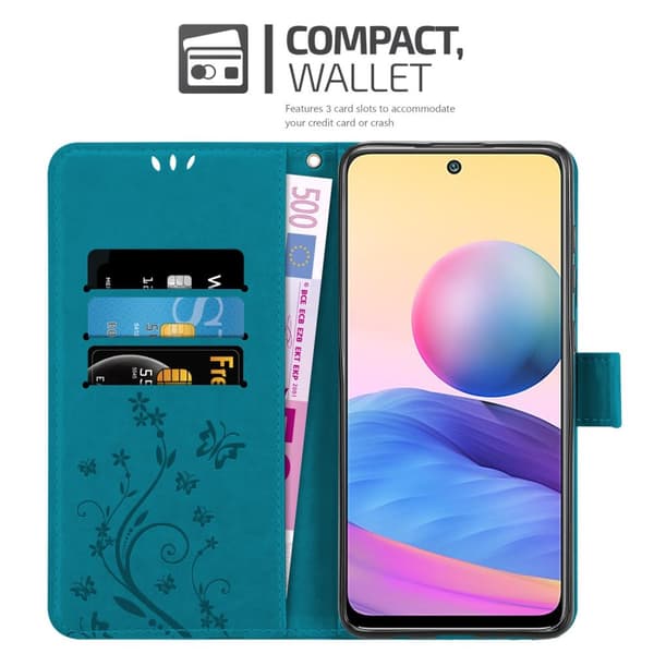 Xiaomi RedMi NOTE 10 5G / POCO M3 PRO 5G Suojakotelo Suojakuori Lompakkokotelo Matkapuhelinkotelo Kukat jossa on magneettisuljenta, jalusta-toiminto