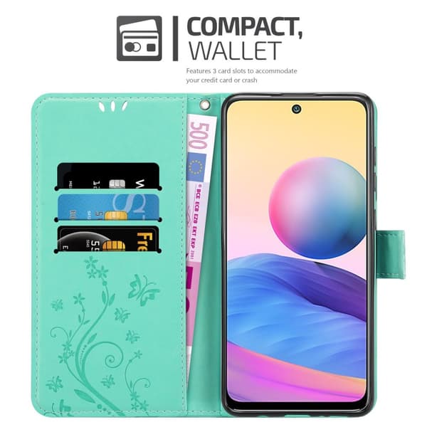 Xiaomi RedMi NOTE 10 5G / POCO M3 PRO 5G Suojakotelo Suojakuori Lompakkokotelo Matkapuhelinkotelo Kukat jossa on magneettisuljenta, jalusta-toiminto