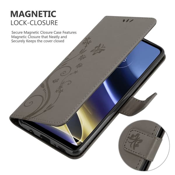 Motorola MOTO G51 5G Suojakotelo Suojakuori Lompakkokotelo Matkapuhelinkotelo Kukat jossa on magneettisuljenta, jalusta-toiminto ja korttipaikat