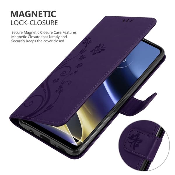 Motorola MOTO G51 5G Suojakotelo Suojakuori Lompakkokotelo Matkapuhelinkotelo Kukat jossa on magneettisuljenta, jalusta-toiminto ja korttipaikat