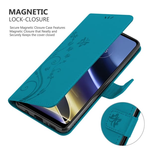 Motorola MOTO G51 5G Suojakotelo Suojakuori Lompakkokotelo Matkapuhelinkotelo Kukat jossa on magneettisuljenta, jalusta-toiminto ja korttipaikat