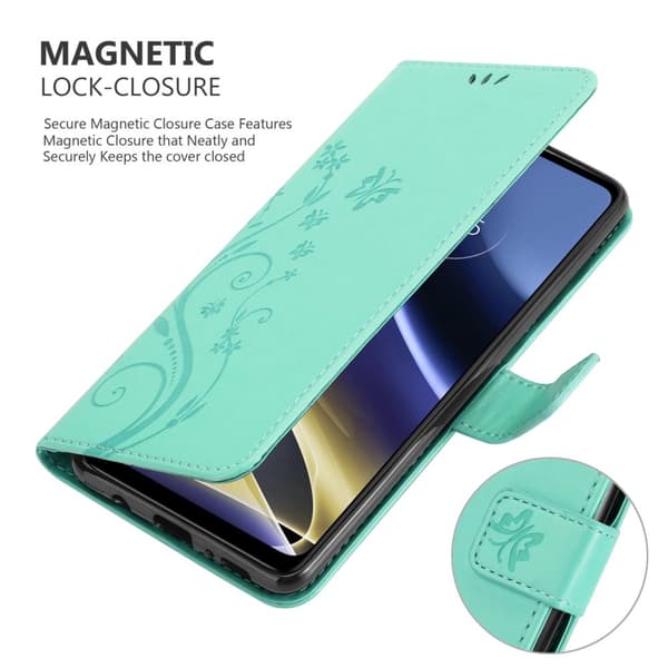 Motorola MOTO G51 5G Suojakotelo Suojakuori Lompakkokotelo Matkapuhelinkotelo Kukat jossa on magneettisuljenta, jalusta-toiminto ja korttipaikat