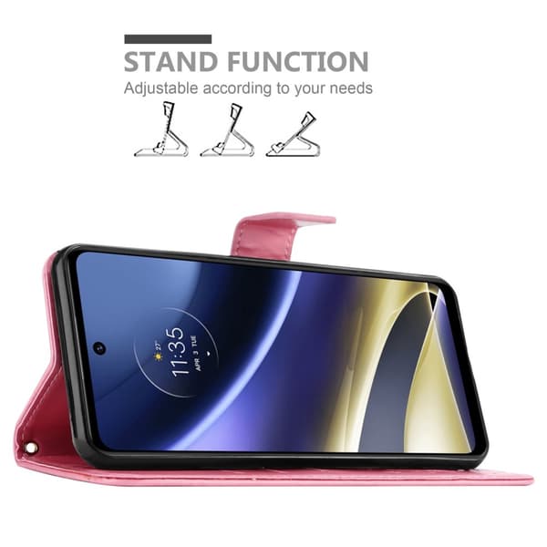 Motorola MOTO G51 5G Suojakotelo Suojakuori Lompakkokotelo Matkapuhelinkotelo Kukat jossa on magneettisuljenta, jalusta-toiminto ja korttipaikat