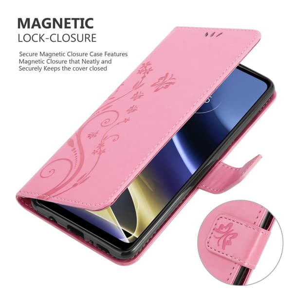 Motorola MOTO G51 5G Suojakotelo Suojakuori Lompakkokotelo Matkapuhelinkotelo Kukat jossa on magneettisuljenta, jalusta-toiminto ja korttipaikat