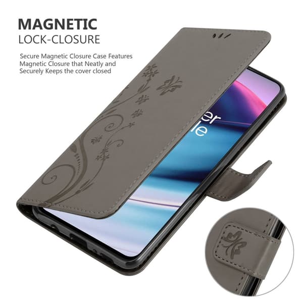 OnePlus Nord CE 5G Skal Fodral i blomdesign Mobilskydd Case Cover med magnetisk stängning, ståfunktion och kortplatser