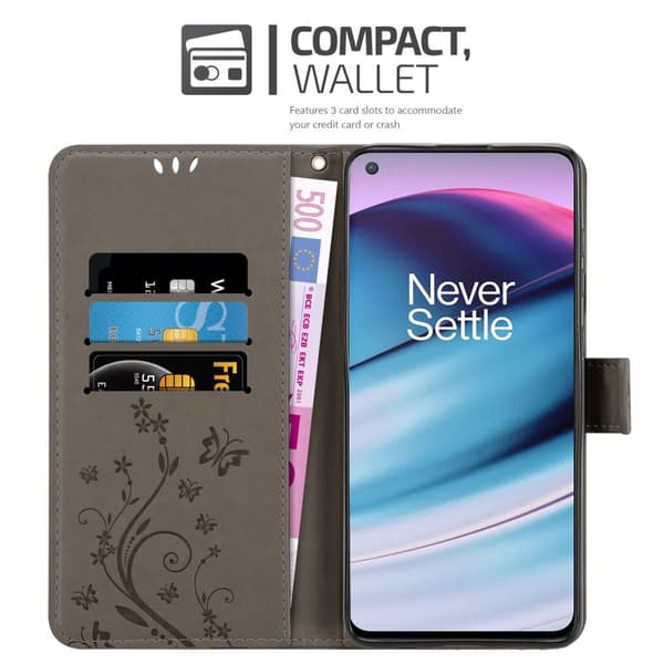 OnePlus Nord CE 5G Skal Fodral i blomdesign Mobilskydd Case Cover med magnetisk stängning, ståfunktion och kortplatser