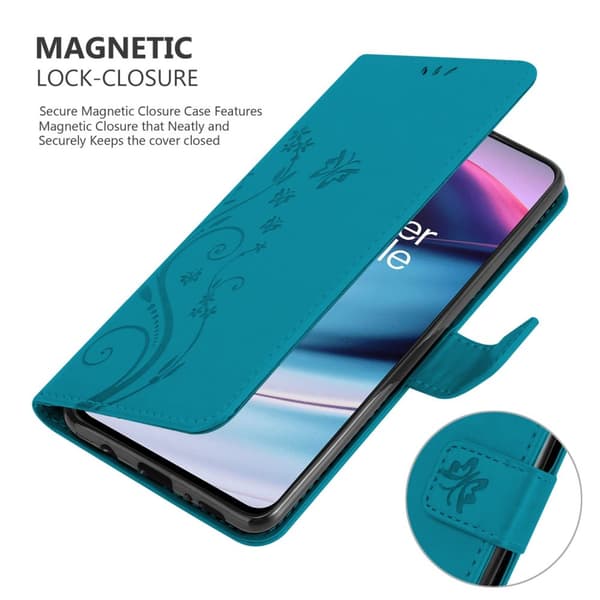 OnePlus Nord CE 5G Skal Fodral i blomdesign Mobilskydd Case Cover med magnetisk stängning, ståfunktion och kortplatser